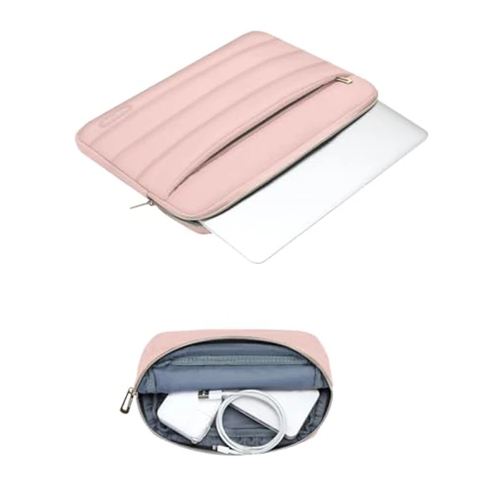 MOSISO Laptop Case 16 inch, 15-15.6 inch Puffy Laptop Sleeve Compatible with MacBook Pro 16 M5 M4 M3 M2 M1, HP Dell ASUS Acer Toshiba Lenovo, Polyester Horizontal Bag with Small Case, Pink by MOSISO - Image 3