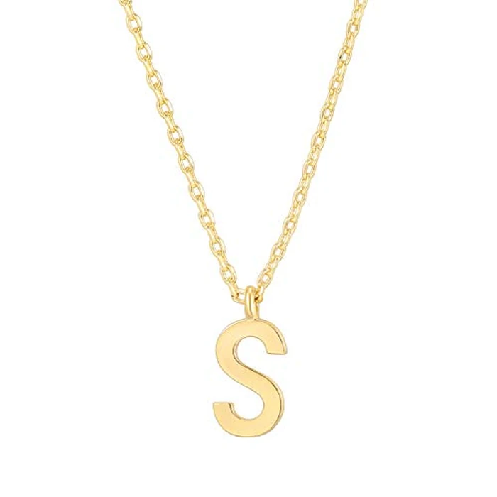 PAVOI 14K Yellow Gold Plated Initial Necklace | Letter Necklaces for Women | S Initial by PAVOI - Used - Acceptable condition