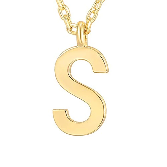 PAVOI 14K Yellow Gold Plated Initial Necklace | Letter Necklaces for Women | S Initial by PAVOI - Image 3