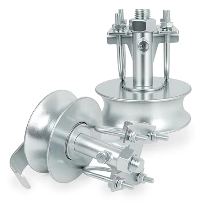 5" Double U Bolt Sliding Gate Rollers, Galvanized Steel Rolling Gate Hardware Kit for 2" (1-7/8") Chain Link Fence Gate Frame, 1-7/8" or 1-5/8" Track Pipe, 2 Pack by Fourtry - Image 1