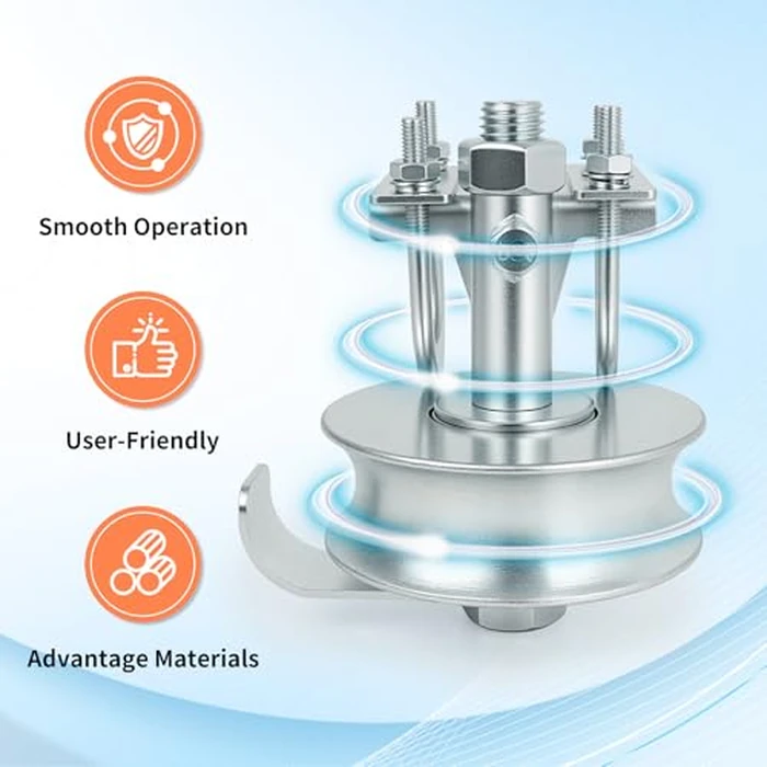 5" Double U Bolt Sliding Gate Rollers, Galvanized Steel Rolling Gate Hardware Kit for 2" (1-7/8") Chain Link Fence Gate Frame, 1-7/8" or 1-5/8" Track Pipe, 2 Pack by Fourtry - Image 3