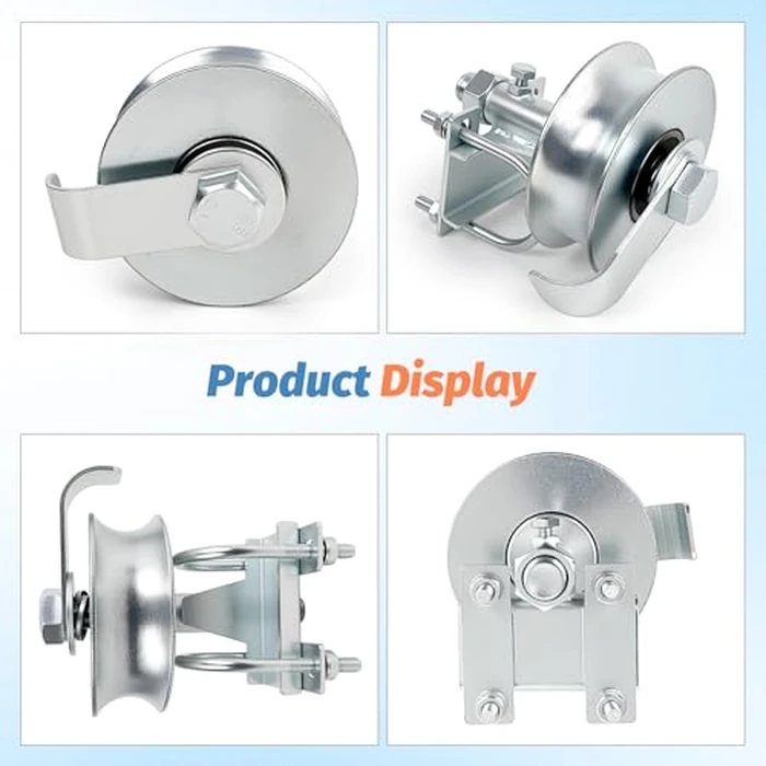 5" Double U Bolt Sliding Gate Rollers, Galvanized Steel Rolling Gate Hardware Kit for 2" (1-7/8") Chain Link Fence Gate Frame, 1-7/8" or 1-5/8" Track Pipe, 2 Pack by Fourtry - Image 6