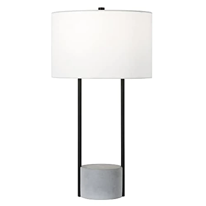 Henn&Hart 27.75" Tall Table Lamp with Fabric Shade in Black/Gray, for Home, Living Room, Bedroom, Entertainment Room, Office, Kitchen, Dining by Henn&Hart - Image 1