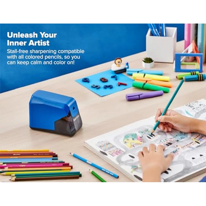 Bostitch Office Battery Pencil Sharpener, 4X Longer Cutter Life, Tip Saver Technology, Blue by Bostitch - Image 4