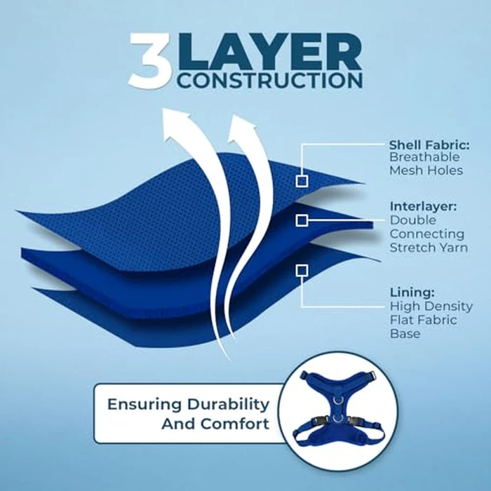 Best Pet Supplies Voyager Step-in Lock Pet Harness w Reflective Pet Leash Combo Set with Neoprene Handle 5ft - Supports Small, Medium and Large Breed Puppies/Cats - Royal Blue Set, L by Best Pet Supplies - Image 4