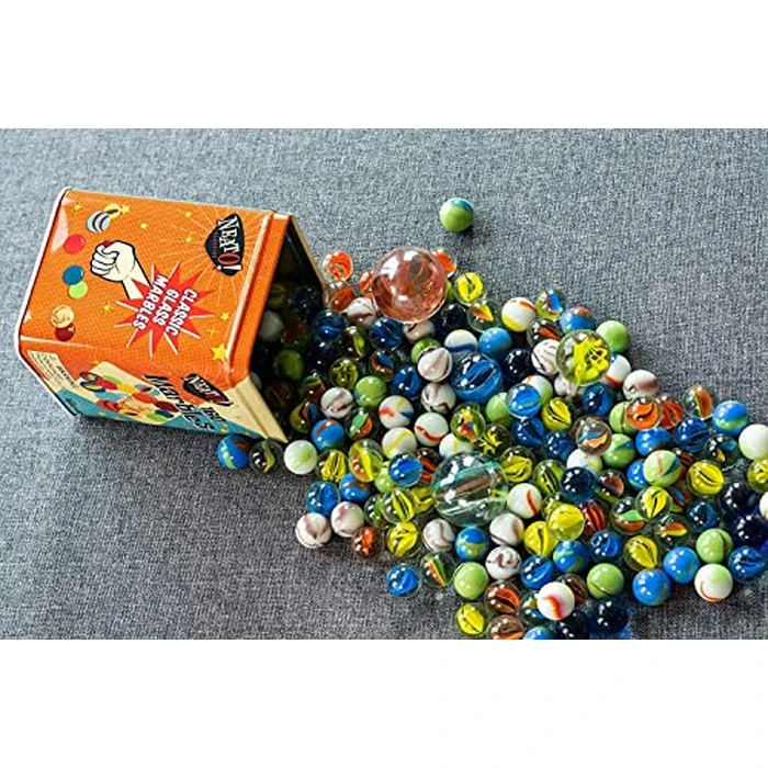 Neato! Classics 160 Marbles in A Tin Box by Toysmith - Retro Nostalgia Glass Shooter, Marble Games are Timeless Play for Kids - Boys & Girls by Toysmith - Image 3