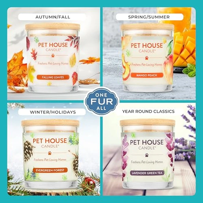 Pet House Scented Candles, 100% Plant-Based, Long Lasting Candle with a 60 Hour Burn Time, Made for Pet Odors - Mediterranean Sea by One Fur All - Image 4
