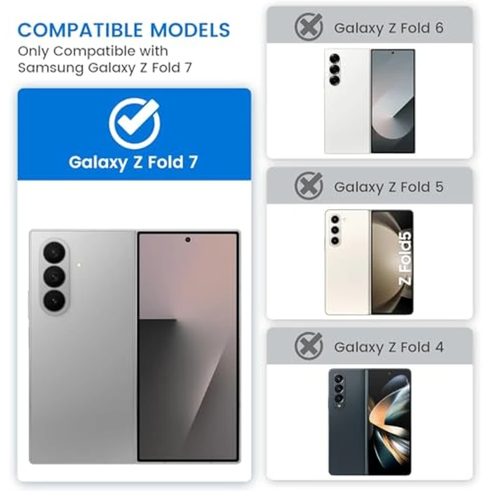 VEGO for Galaxy Z Fold 7 Case with Belt Clip Holster, Compatible with MagSafe, [Hinge Protection][Privacy Screen Protector] Magnetic Slim PU Leather Cover for Samsung Z Fold7 - Carbon Fiber Black by VEGO - Image 2