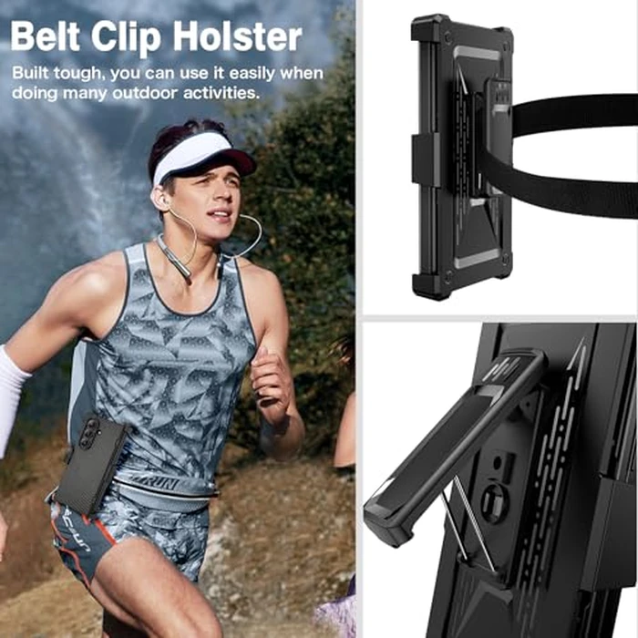 VEGO for Galaxy Z Fold 7 Case with Belt Clip Holster, Compatible with MagSafe, [Hinge Protection][Privacy Screen Protector] Magnetic Slim PU Leather Cover for Samsung Z Fold7 - Carbon Fiber Black by VEGO - Image 4