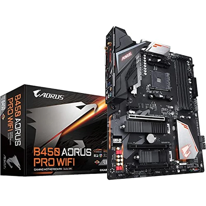 GIGABYTE B450 AORUS PRO Wi-Fi (AMD Ryzen AM4/ATX/M.2 Thermal Guard with Onboard Wi-Fi/HDMI/DVI/USB 3.1 Gen 2/DDR4/Motherboard) by GIGABYTE - Image 1