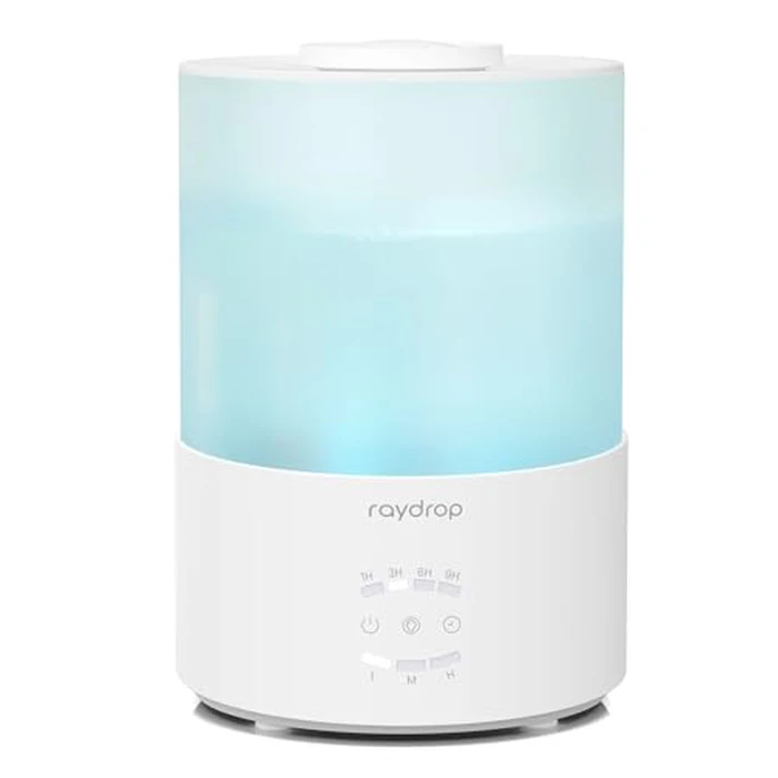 raydrop Humidifiers for Bedroom, Cool Mist Air Humidifiers for Large Room & Home, Top Fill 3.0L Humidifier for Nursery, Baby & Plants, Essential Oil Diffuser with Color Lights,Auto Shut-Off, Timer by raydrop - Image 1