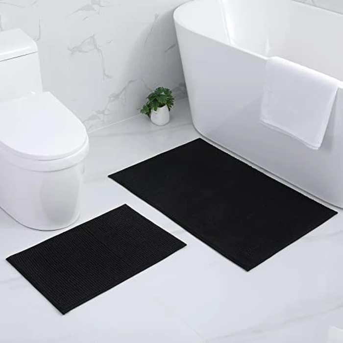 Kitinjoy Non Slip Chenille Bath Mat, Extra Soft Bathroom Mat, Super Absorbent Fluffy Bath Mats for Bathroom, Machine-Washable Quick Dry Bath Rug Foot Mat, 20"x32", Black by Kitinjoy - Image 8