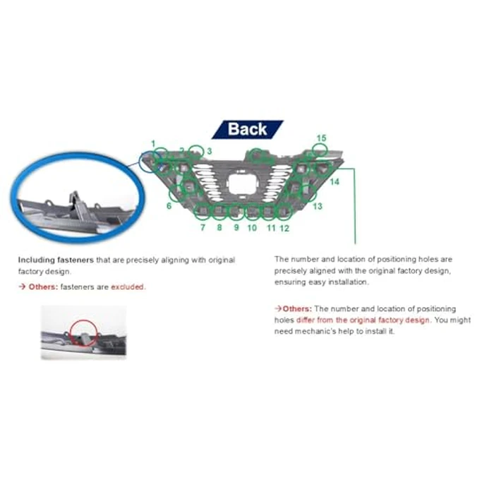 TYG Upgraded Front Grille Fit for 1997-2000 Toyota Tacoma w/o Color Keyed Pkg w/o PreRunner, OE Style Replacement Non-Active Exterior Grille, Replaces 53100-04060 TO1200204 by Torcia - Image 6