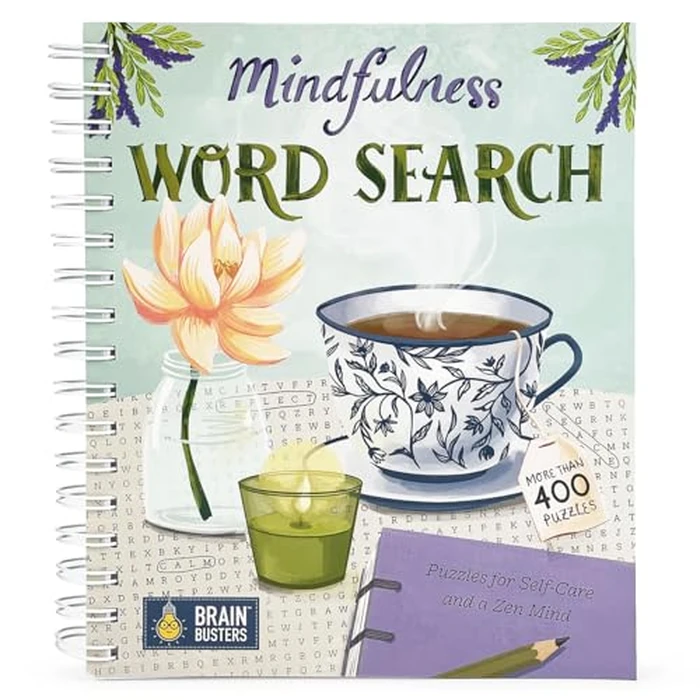 Mindfulness Word Search Book - Spiral-Bound Puzzle Multi-Level Word Search Book for Adults Including More Than 400 Puzzles; Puzzles for Self-Care and a Zen Mind (Brain Busters) by Cottage Door Press - Used - Good condition