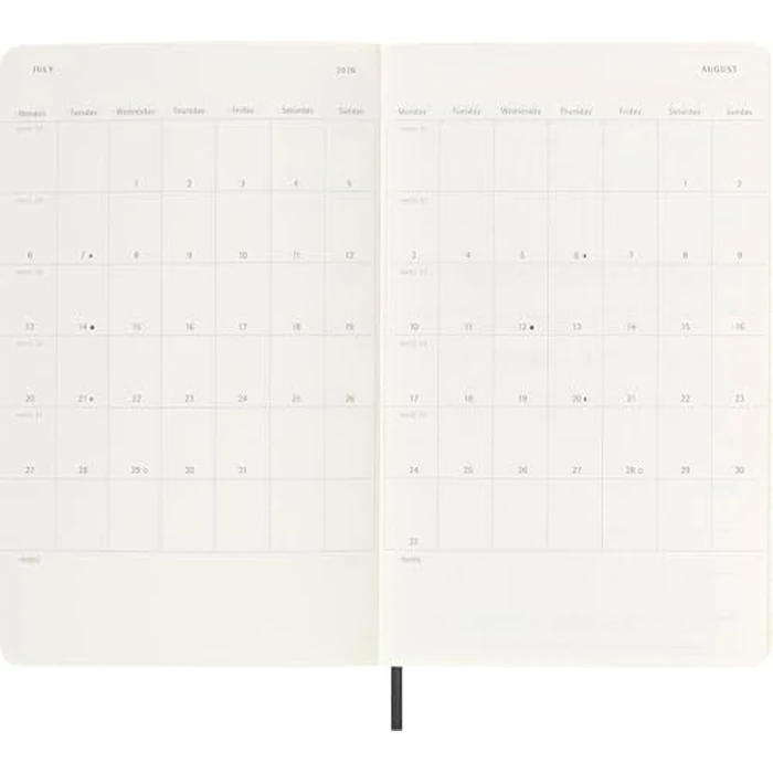 Moleskine Classic 18 Month 2025-2026 Weekly Planner, Soft Cover, Large (5" x 8.25"), Black, 208 pages by Moleskine - Image 2