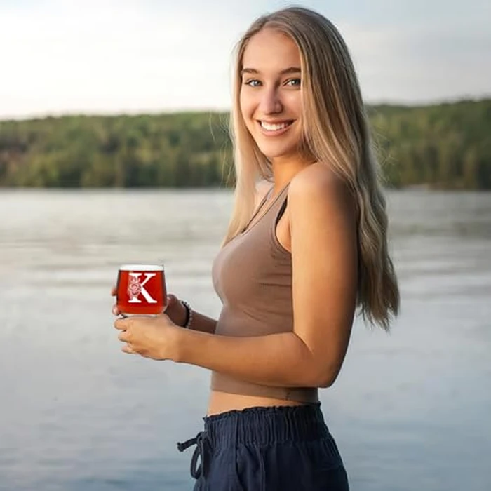 AiHeart Personalized Gifts for Women,Monogrammed A-Z Wine Glasses Gifts for Women,Wine Glass for Gift Box,Birthday Gifts for Mom Sister Grandma-K by AiHeart - Image 7