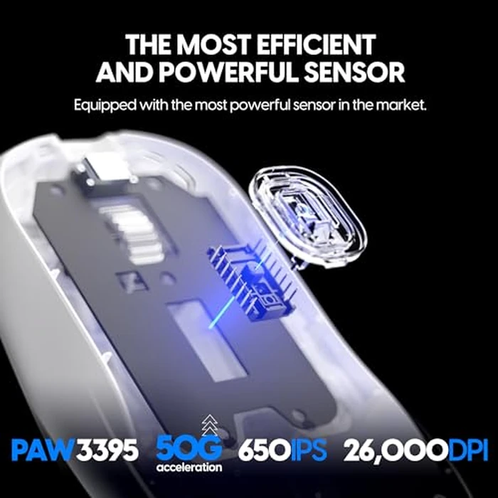 Pulsar Gaming Gears X2H ES Wireless Gaming Mouse - Lightweight 65g, Symmetrical Shape, OLED Display, 4K Dongle Included, 2.4 GHz, 4KHz/8KHz Polling Rate, PAW3395 26K DPI Sensor, White by Pulsar Gaming Gears - Image 5
