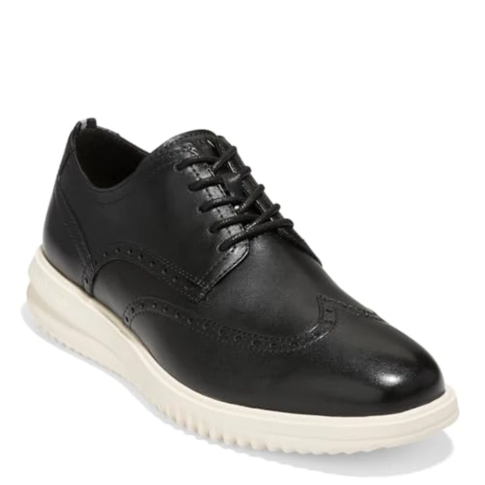 Cole Haan Men's Grand+ Wingtip Oxfords, Black/Ivory, 10.5-M US by Cole Haan - Image 1