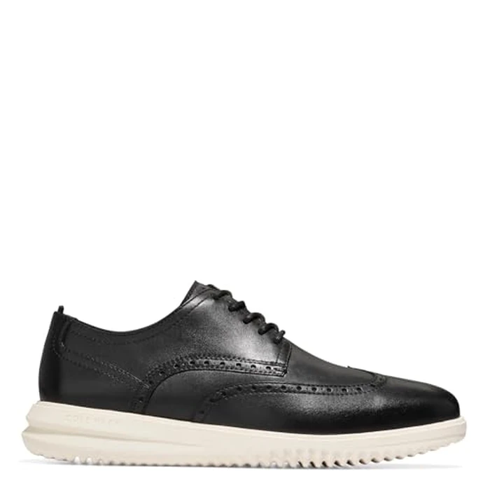 Cole Haan Men's Grand+ Wingtip Oxfords, Black/Ivory, 10.5-M US by Cole Haan - Image 2