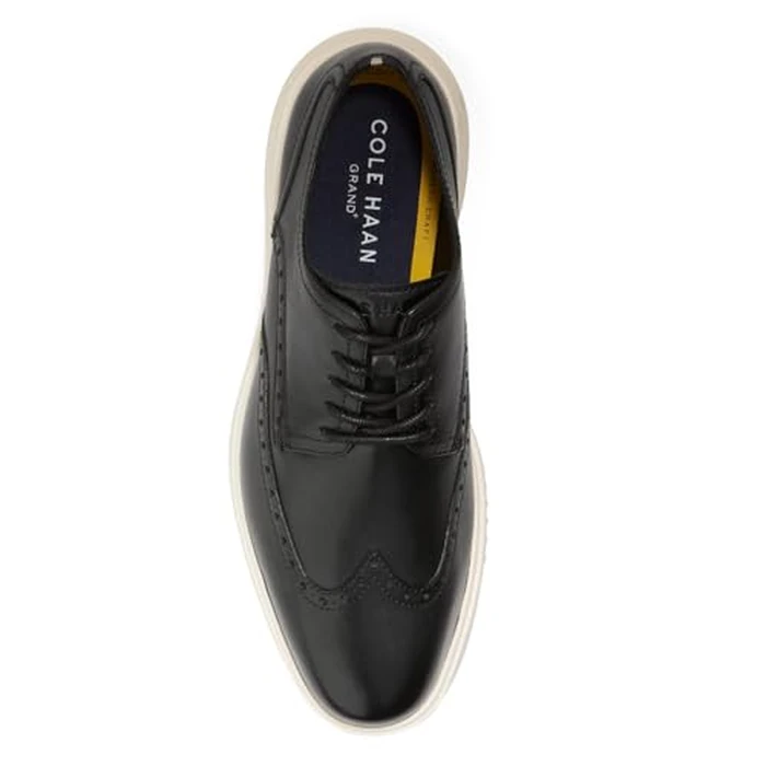 Cole Haan Men's Grand+ Wingtip Oxfords, Black/Ivory, 10.5-M US by Cole Haan - Image 5