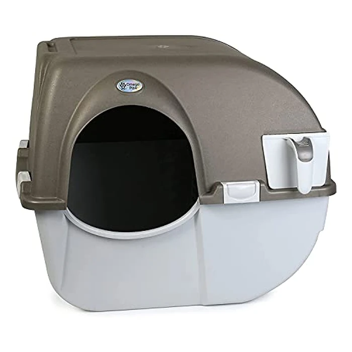 Omega Paw Self Cleaning Litter Box, Omega Paw Roll 'N Clean Litter Box, Regular Size for Kittens and Cats 10 lbs and Under, Brown Color, Model NRA15 V5.0 by Omega Paw - Used - Like New condition - US$46.77