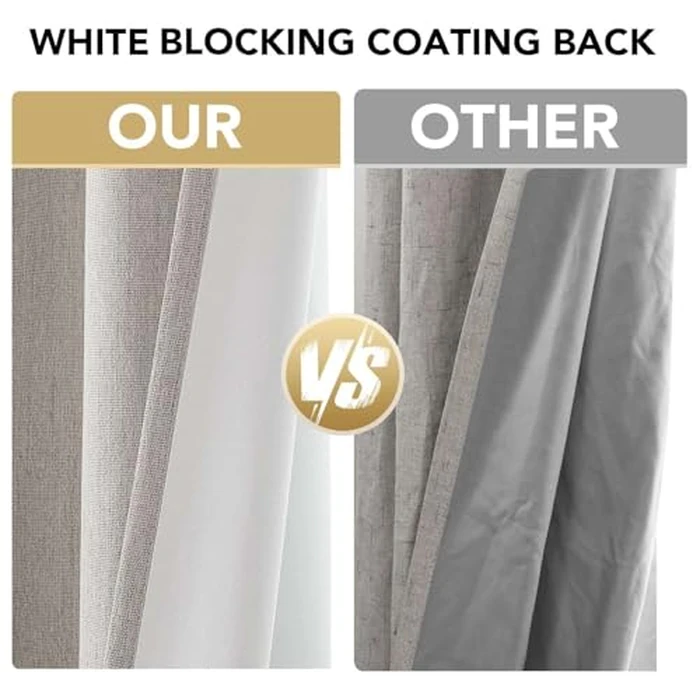 H.VERSAILTEX Chenille Curtains 96 inch Length 2 Panels 100% Blackout Long Drapes for Bedroom Living Room Black Out Darkening Curtain Thermal Insulated Anti-Rust Grommet(52x96 inch, Heather Cloud) by H.VERSAILTEX - Image 3