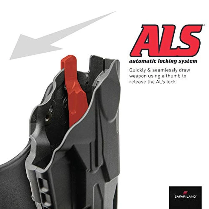 Safariland 7365 7TS ALS/SLS Low-Ride 1.5" Drop Level-III Duty S&W M&P 4.25" Holster, Plain Black, Right by Safariland - Image 4