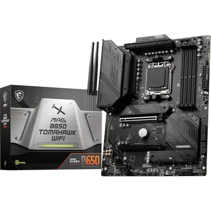 MSI MAG B650 Tomahawk WiFi Gaming Motherboard (AMD AM5, ATX, DDR5, PCIe 4.0, M.2, SATA 6Gb/s, USB 3.2 Gen 2, HDMI/DP, Wi-Fi 6E, AMD Ryzen 7000 Series Desktop Processors) by MSI - Image 1