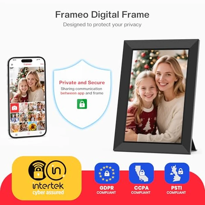 Frameo 10.1 Inch WiFi Digital Picture Frame, Smart Cloud Electronic Photo Frame with HD IPS Touch Screen Slideshow 32GB Memory Auto-Rotate Wall Mount, Share Photos/Videos from Phone - Gifts for Mom by MaxAngel - Image 5