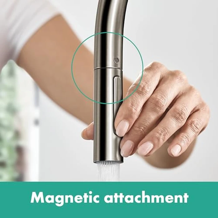 hansgrohe Talis N Chrome High Arc Kitchen Faucet, Kitchen Faucets with Pull Down Sprayer, Faucet for Kitchen Sink, Magnetic Docking Spray Head, Chrome 72800001 by Hansgrohe - Image 5
