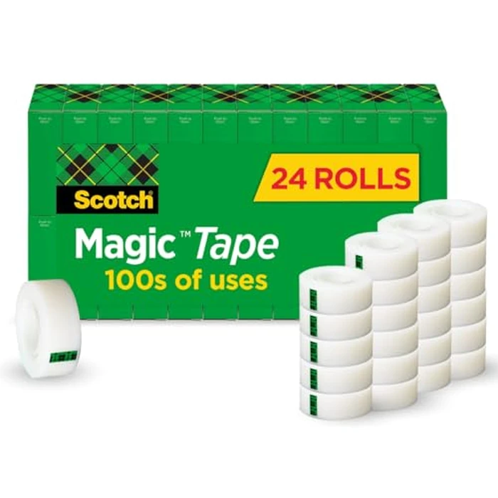 Scotch Magic Tape, Invisible, Home Office Supplies and Back to School Supplies for College and Classrooms, 24 Rolls by Scotch - Image 1
