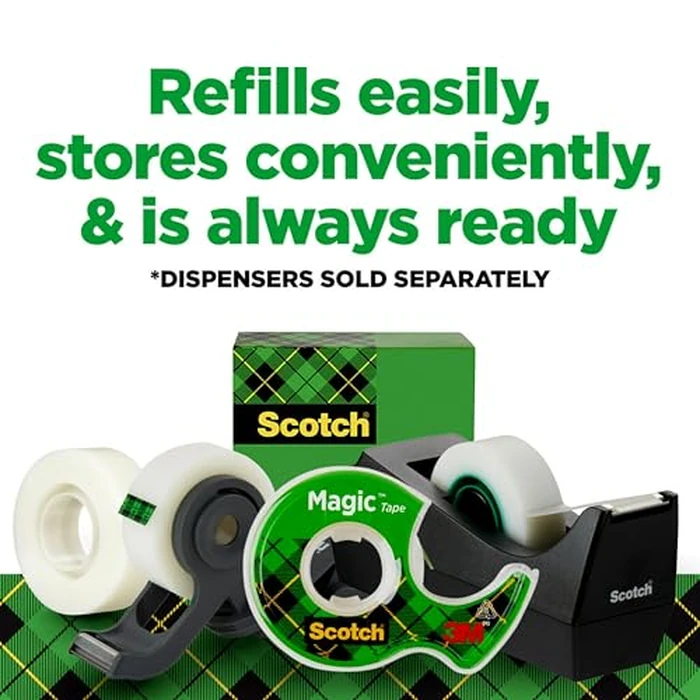 Scotch Magic Tape, Invisible, Home Office Supplies and Back to School Supplies for College and Classrooms, 24 Rolls by Scotch - Image 8