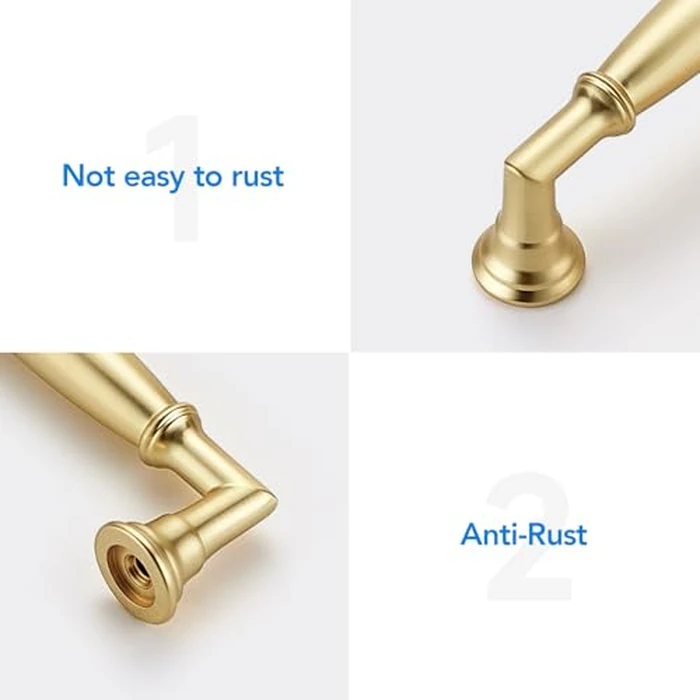 HOME EDIT 10 Pack 5 Inch Brushed Brass Cabinet Handles Solid Zinc Alloy Pulls for Kitchen, Dresser, Closet & Bathroom Cabinets Hardware by HOME EDIT - Image 3