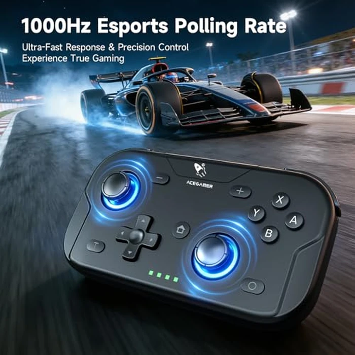 AceGamer 2 Pack Wireless Pocket Controller for Nintendo Switch/Switch 2/Android/iOS/PC/Steamdeck, Joystick Lift and Down Design, Bluetooth Gamepad with 6-axis Gyroscope/Turbo/Vibration/ 1000Hz by AceGamer - Image 3