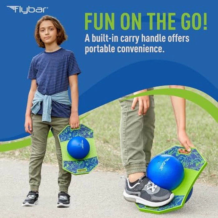 Flybar Pogo Trick Ball for Kids, Trick Bounce Board for Boys and Girls Ages 6+, Up to 160 lbs, Includes Pump, Easy to Carry Handle, Durable Plastic Deck Indoor, Outdoor Toy Pogo Jumper (Dino) by Flybar - Image 2