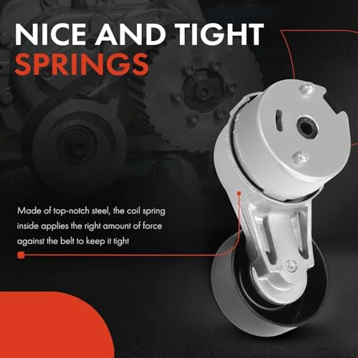 A-Premium Belt Tensioner Assembly with Pulley Compatible with Ford F-250 1995-1996, F-350 F Super Duty, E-350 Econoline Club Wagon 1995-1998, 7.3L, Replace# F7TZ6B209AA, F5TE6B209DA by A-premium - Image 5