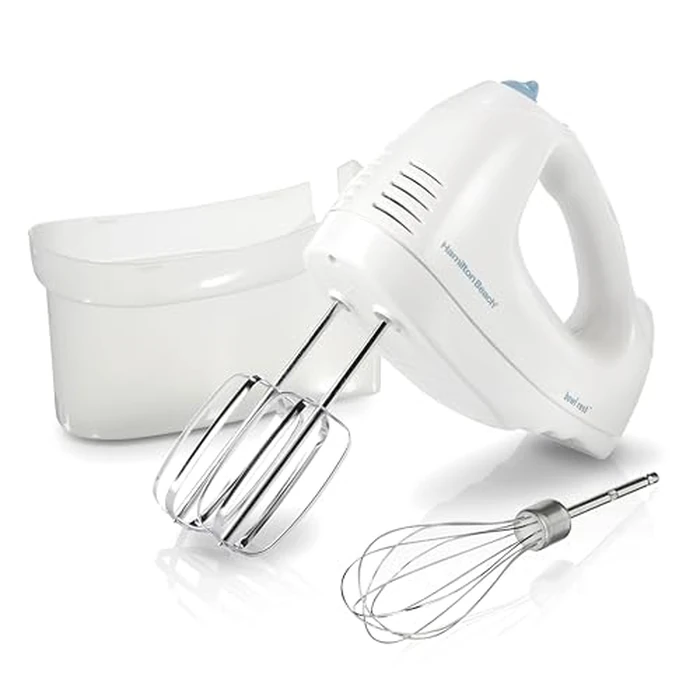 Hamilton Beach 6-Speed Electric Hand Mixer for Baking, 250W, QuickBurst, Snap-On Storage Case, Traditional Beaters & Whisk, White (62682G) by Hamilton Beach - Image 1