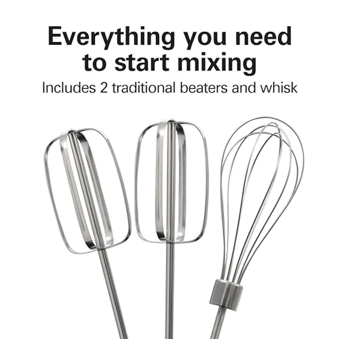 Hamilton Beach 6-Speed Electric Hand Mixer for Baking, 250W, QuickBurst, Snap-On Storage Case, Traditional Beaters & Whisk, White (62682G) by Hamilton Beach - Image 4