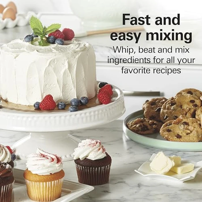 Hamilton Beach 6-Speed Electric Hand Mixer for Baking, 250W, QuickBurst, Snap-On Storage Case, Traditional Beaters & Whisk, White (62682G) by Hamilton Beach - Image 7