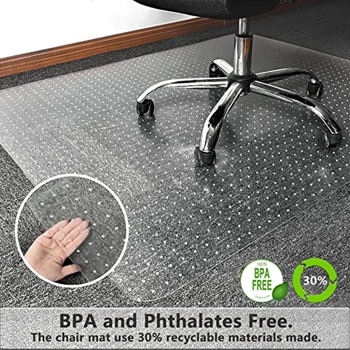 Naturehydro Chair Mat for Carpet, 36" x 48" Clear Floor Protector Mats for Low Pile Carpeted Floors, Transparent Floor Mats for Office, Home (with Lip) by Naturehydro - Image 5