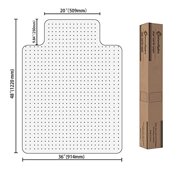 Naturehydro Chair Mat for Carpet, 36" x 48" Clear Floor Protector Mats for Low Pile Carpeted Floors, Transparent Floor Mats for Office, Home (with Lip) by Naturehydro - Image 7