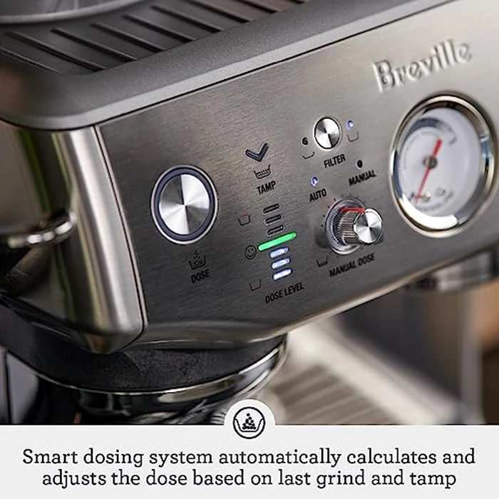 Breville the Barista Express Impress Espresso Machine with Grinder & Milk Frother, Espresso Maker with Assisted Tamping, Cappuccino & Latte Machine for Home, BES876BTR, Black Truffle by Breville - Image 5