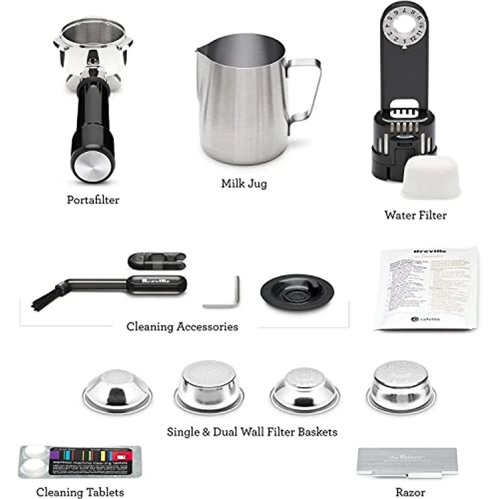 Breville the Barista Express Impress Espresso Machine with Grinder & Milk Frother, Espresso Maker with Assisted Tamping, Cappuccino & Latte Machine for Home, BES876BTR, Black Truffle by Breville - Image 8