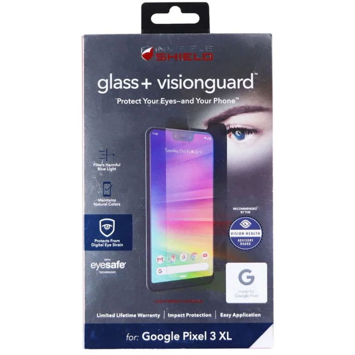 ZAGG Invisible Shield Glass+ VisionGuard Screen Protector for Google Pixel 3 XL - Clear by ZAGG - Image 2