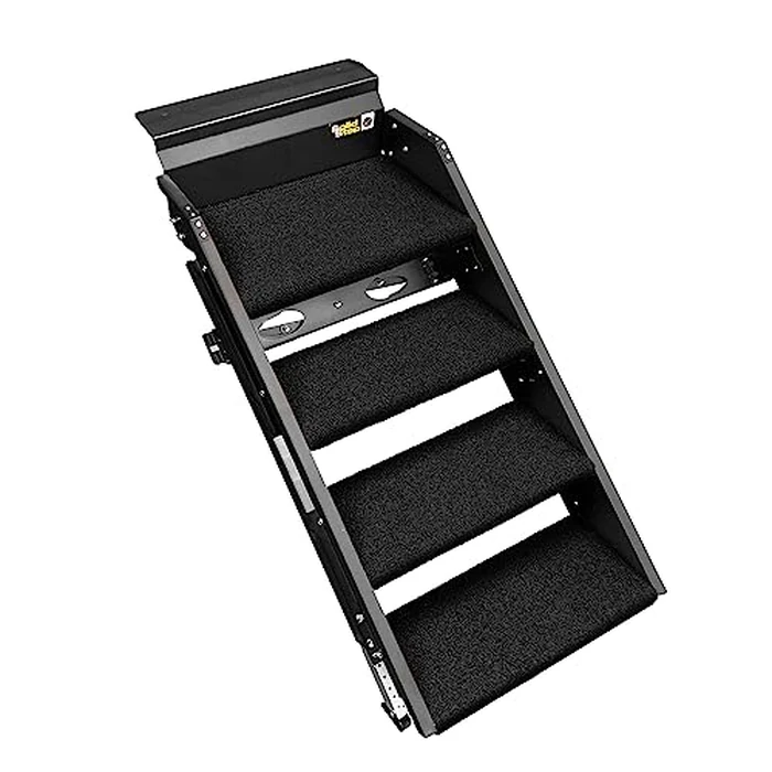 Prest-O-Fit 2-0284 Trailhead Step Rug 24.125 in. W (4 Pc Set) Fits Lippert Solid Step 4 Step - Obsidian Black by Prest-O-Fit - Used - Like New condition - CA$108.16