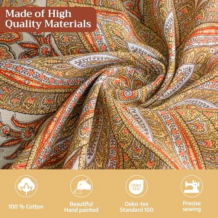 Maison d'Hermine Table Cloth Square Table 100% Cotton 60 x 60 Inches Tablecloth Reusable Decorative Everyday Use for Dining Room, Farmhouse, Home, Party, Festive & Wedding - Kashmir Paisley by Maison d' Hermine - Image 3