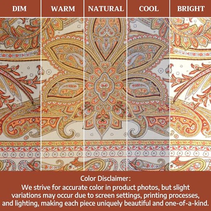 Maison d'Hermine Table Cloth Square Table 100% Cotton 60 x 60 Inches Tablecloth Reusable Decorative Everyday Use for Dining Room, Farmhouse, Home, Party, Festive & Wedding - Kashmir Paisley by Maison d' Hermine - Image 6
