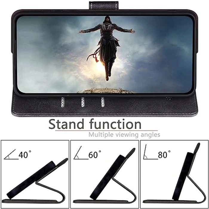 SUANPOT for iPhone 15 6.1" Wallet case with RFID Blocking Credit Card Holder,Flip Book PU Leather Protective Cover Women Men for Apple 15 Phone case Black by SUANPOT - Image 7