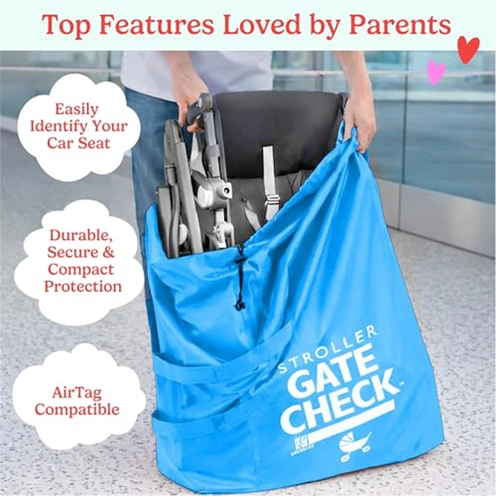 J.L. Childress Gate Check Travel Bag for Single & Double Stroller, Neon Blue by J.L. Childress - Image 2