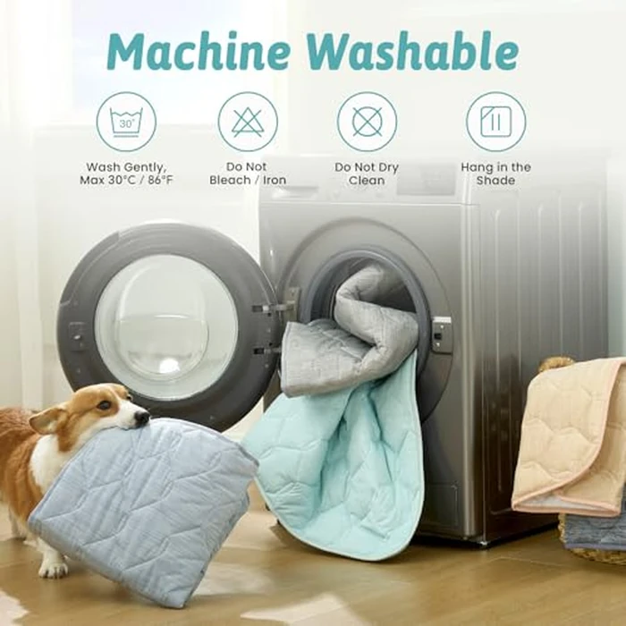 COZY KISS Cooling Couch Cover for Dog Washable, Q-Max > 0.4 Summer Cool Sofa Pad for Car Seat Protector, Liquid Pee Proof Cat Mat, Pet Pad for All Seasons, 70x150cm, Grey by COZY KISS - Image 5